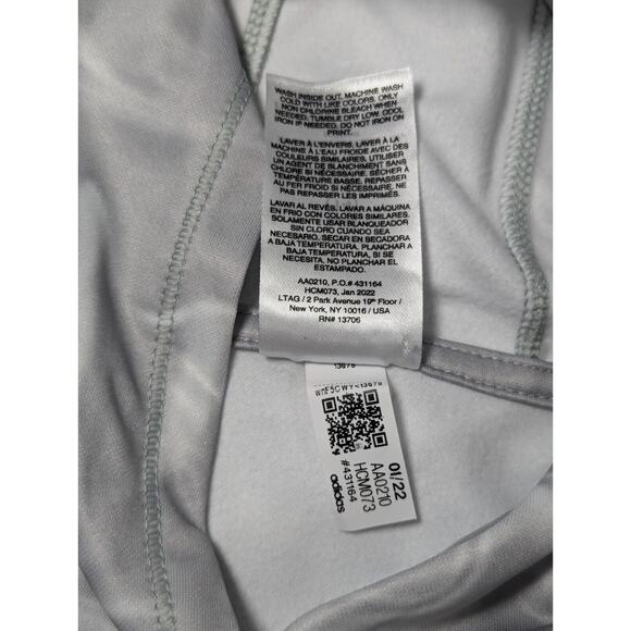 Adidas Girls Fleeced Hoodie Kids Big Logo Sweatshirt Gray Casual Pullover Size L - Picture 6 of 9